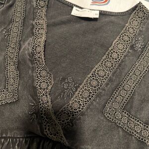 ASOS dark wash black babydoll dress